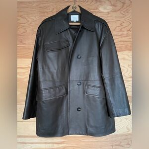 Vince Women’s Brown Leather Utility Jacket